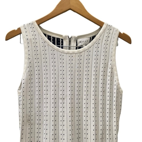 Milly Pleated Dot Flare Dress I Size: L - Picture 3 of 16